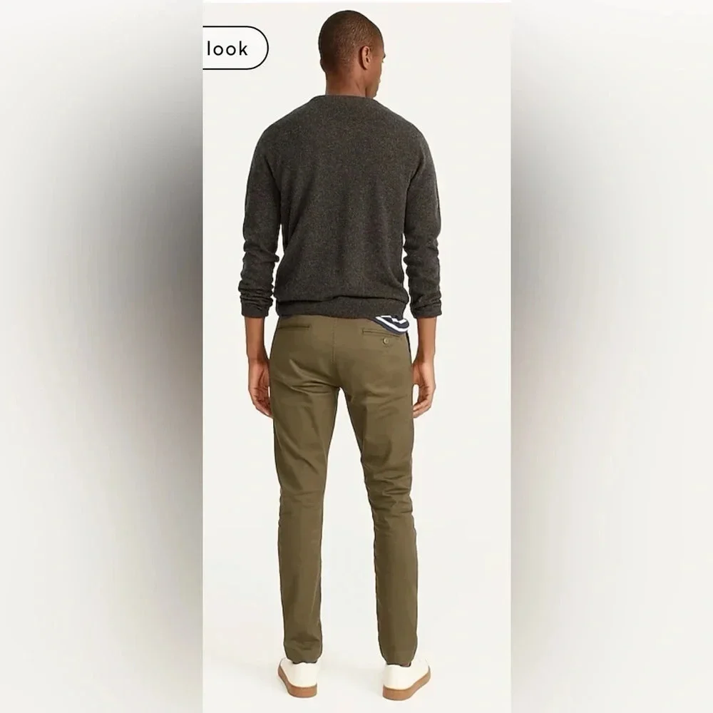 J crew 250 skinny pants stretch chino Catskill green, 32X30, NWT, Small Spot